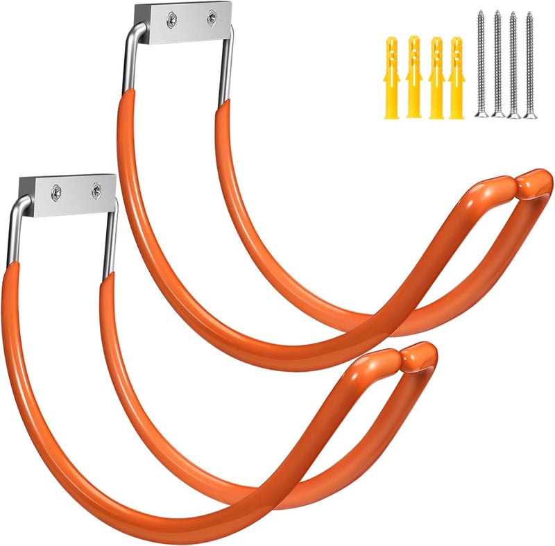 Yoniccal Garden Hose Holder Wall Mounted,304Stainless Steel Solid Hook Holds Up to 150Ft - Orange - Image 1